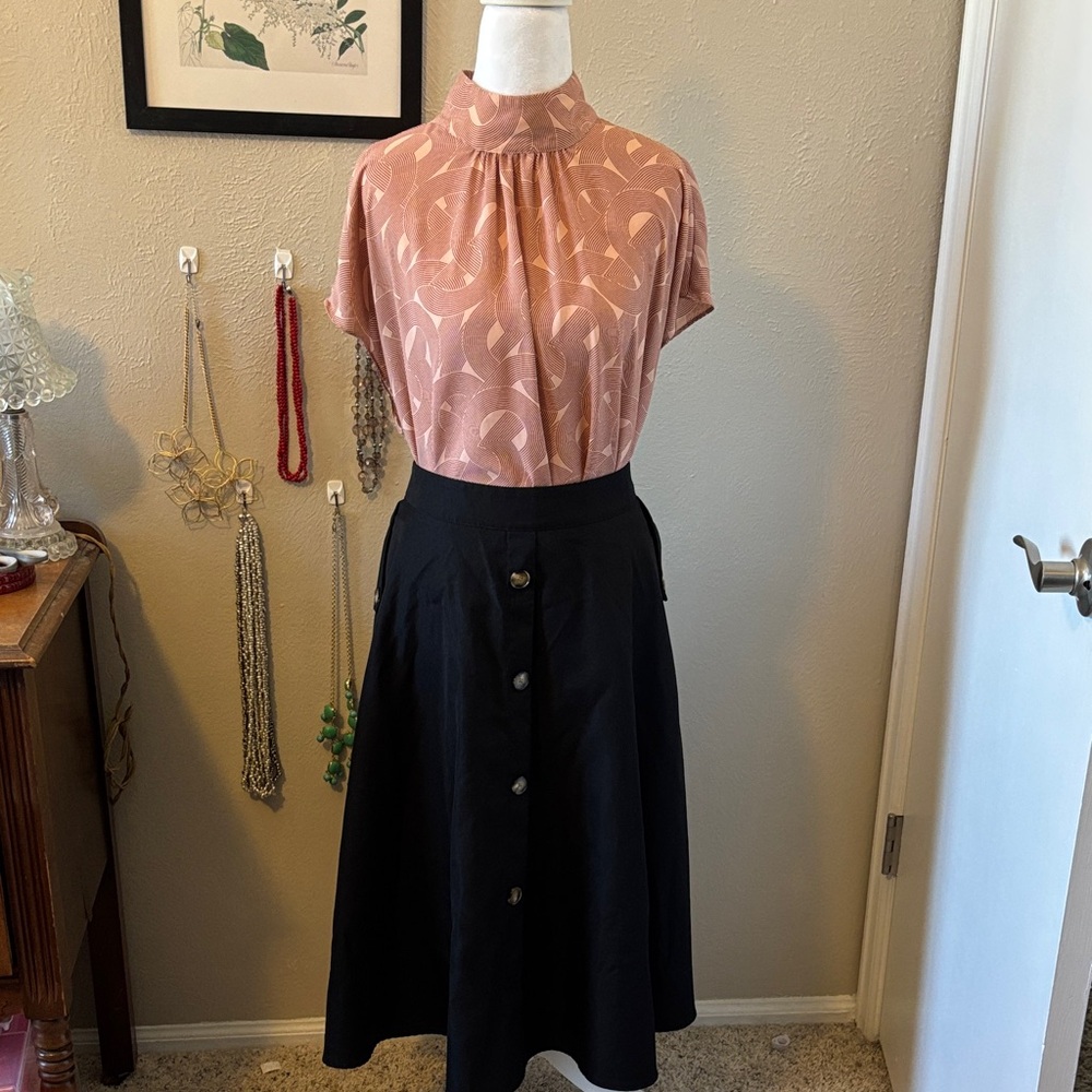 Chic salmon Patterned Blouse XXL
